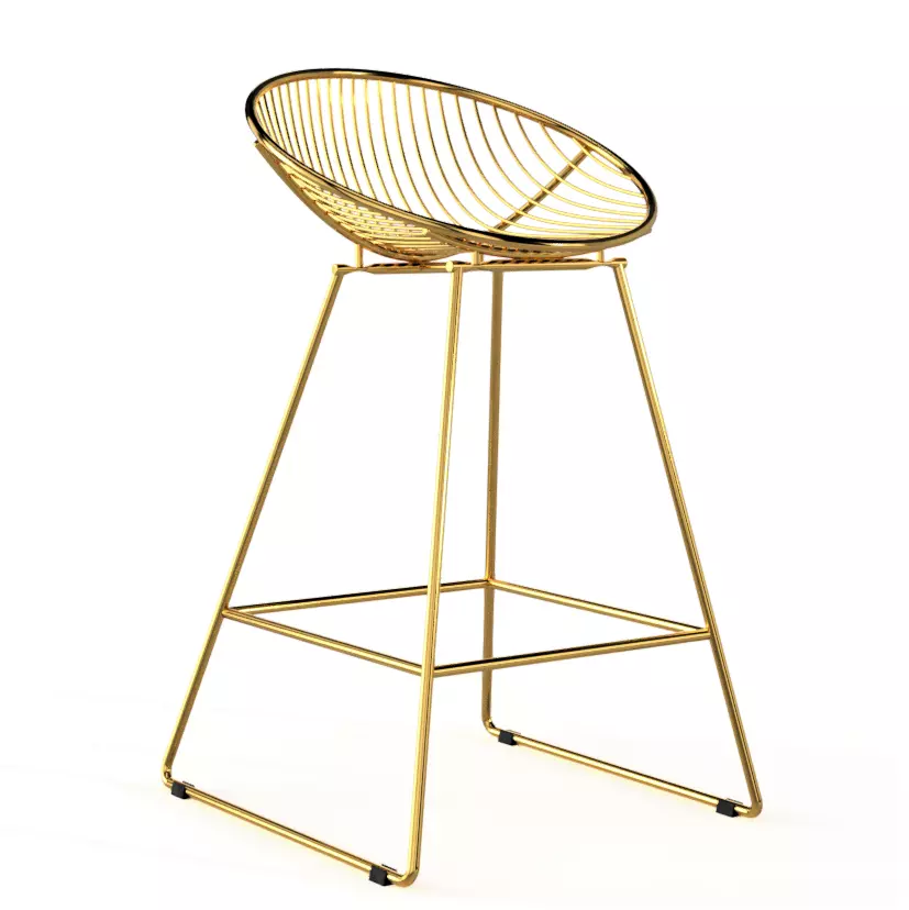 Wire metal Counter Stool 3D model_0