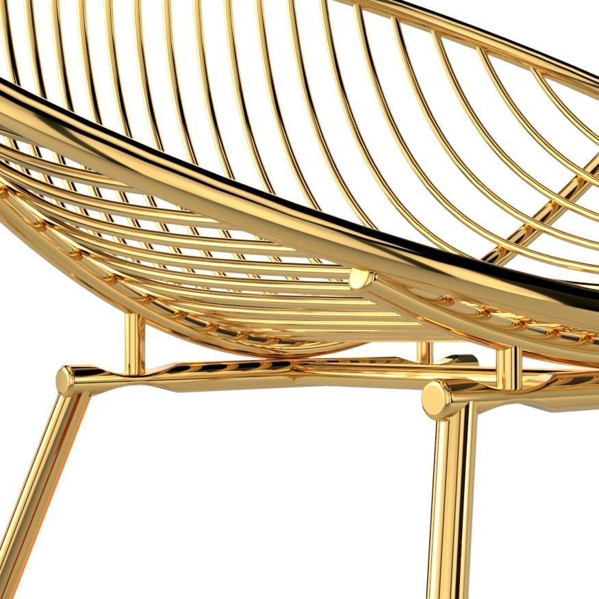 Wire metal Counter Stool 3D model_1