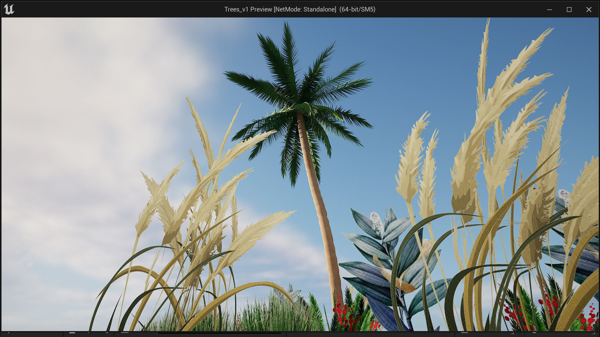 Palm And Grass Low-poly 3D model_2