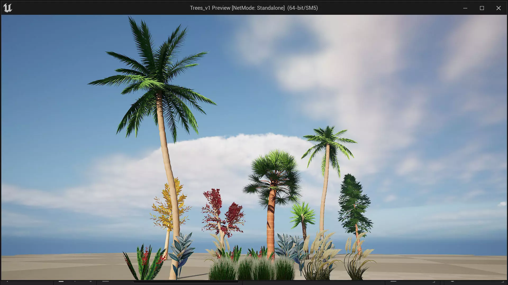 Palm And Grass Low-poly 3D model_0