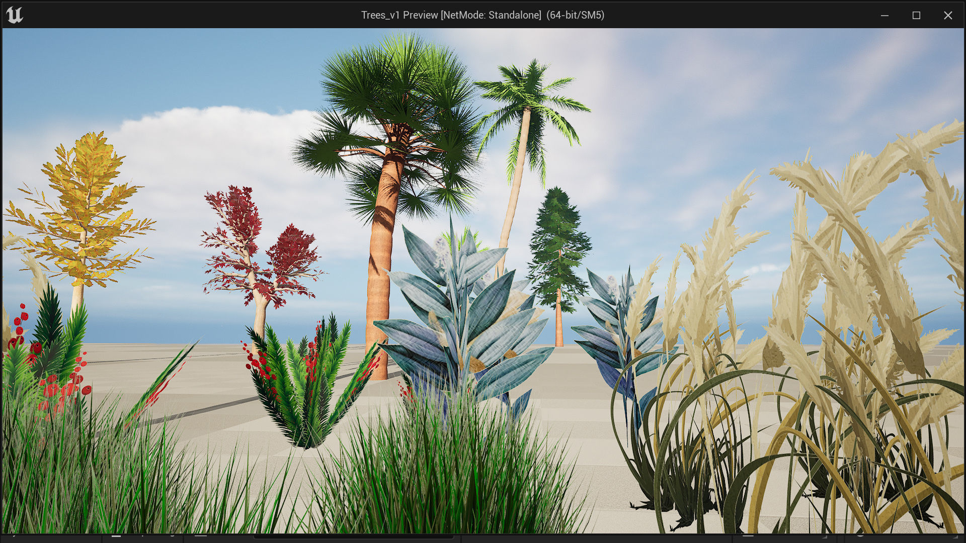 Palm And Grass Low-poly 3D model_4