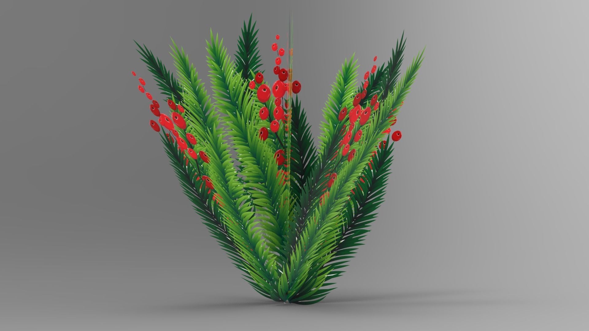 Palm And Grass Low-poly 3D model_6