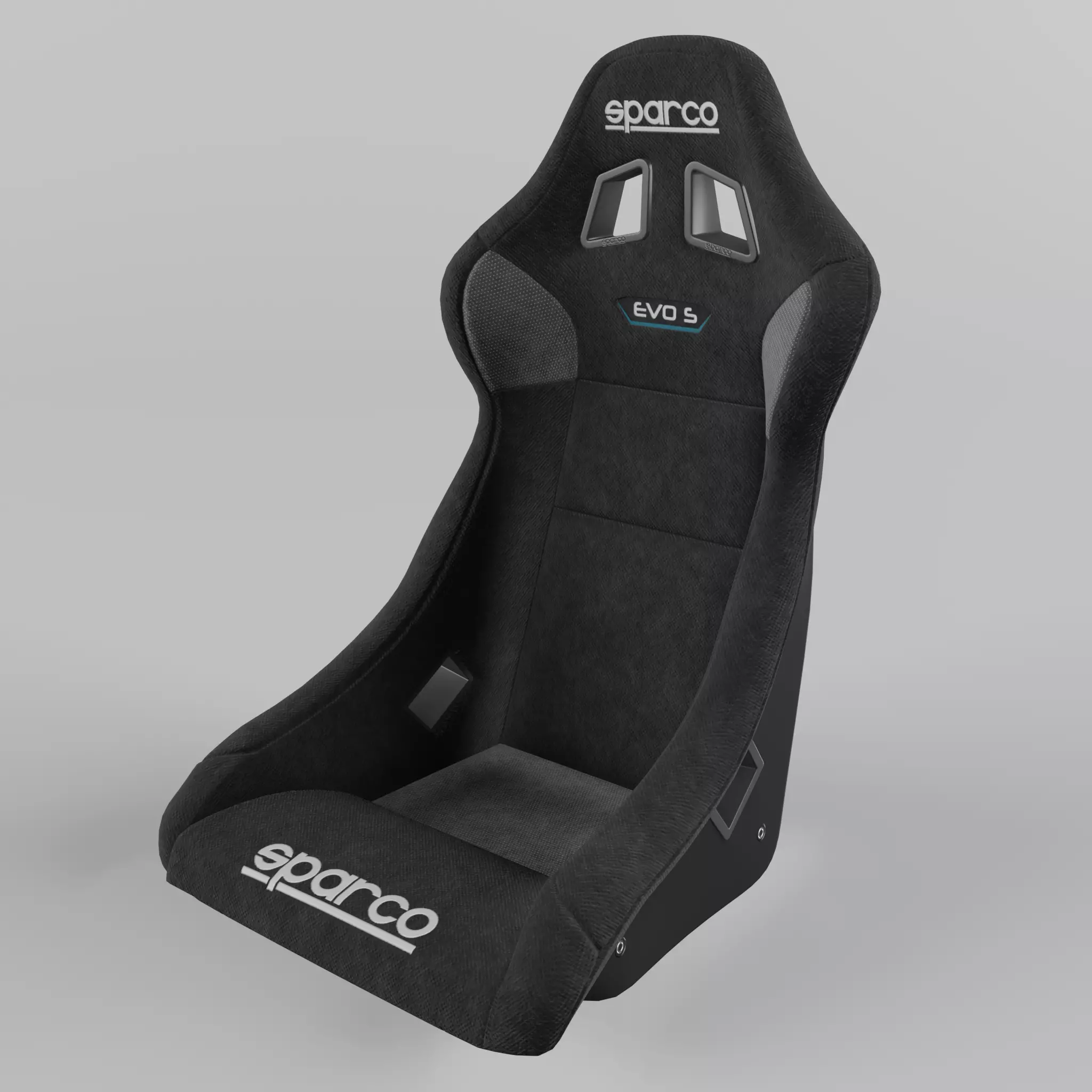 Racing Seat Sparco EVO S QRT Suede Black 3D model