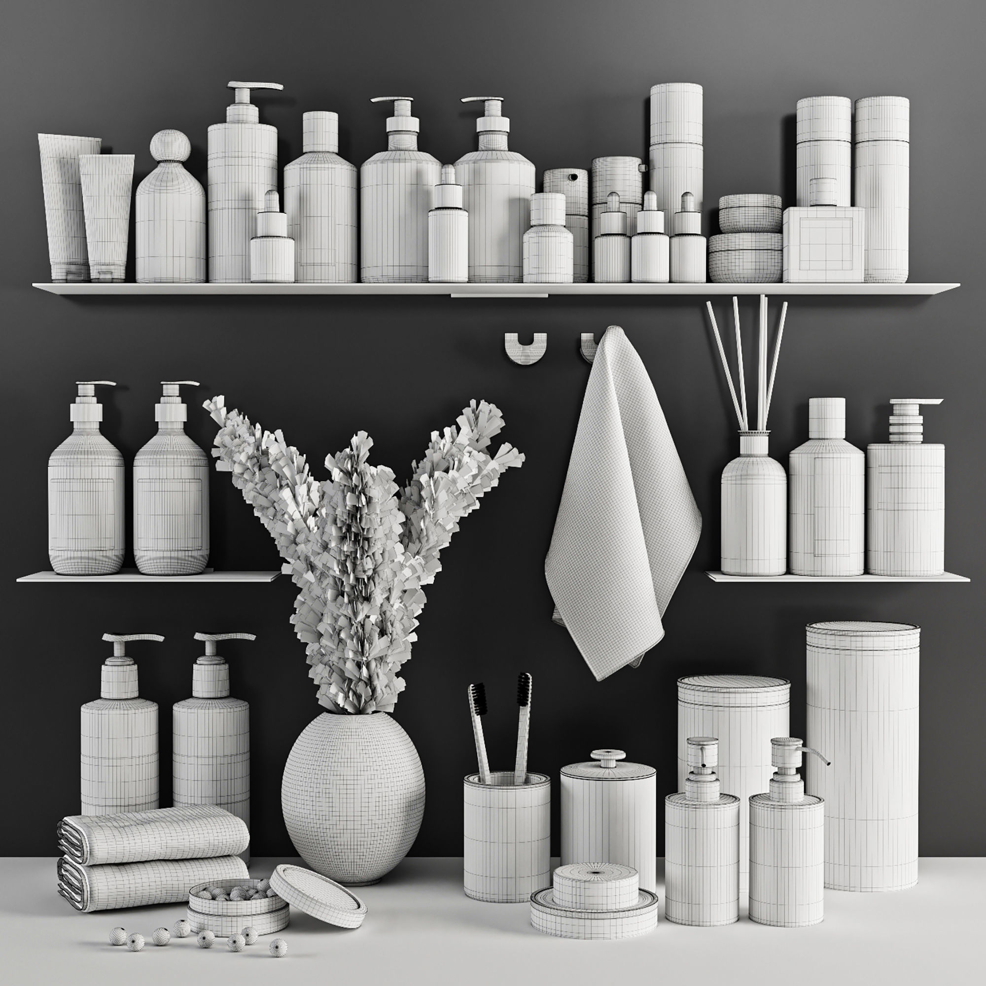 Bathroom accessories 3D model_4