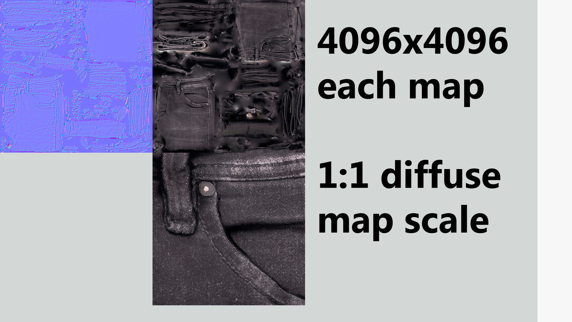 Pile or stock of folded black jeans pants for wardrobe 3D model_6