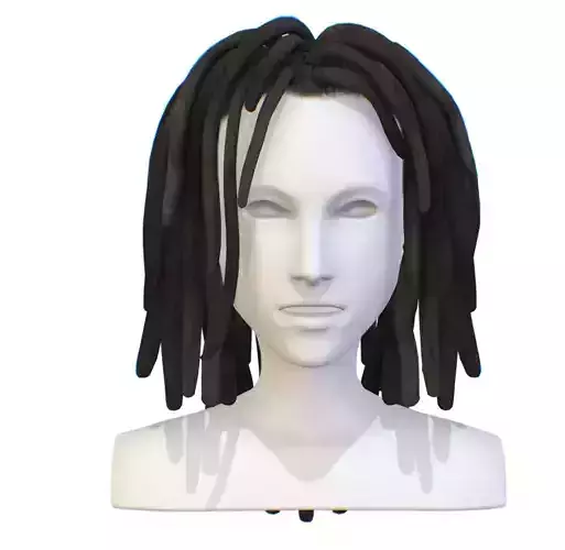Hairstyle Dreadlocks Black Low-poly 3D model