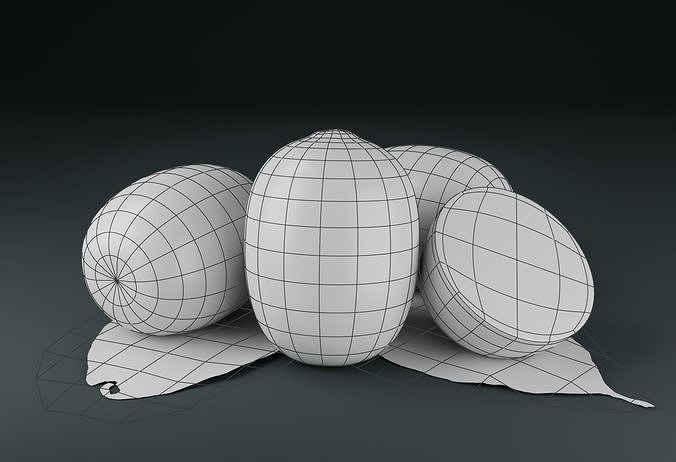 Fresh Kiwi Low-poly 3D model 7