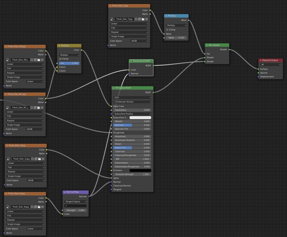 Fresh Kiwi Low-poly 3D model_8