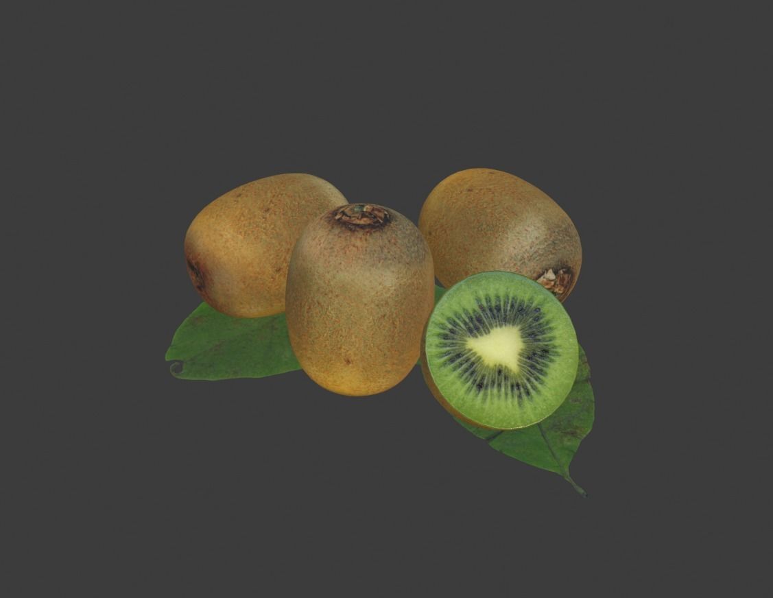 Fresh Kiwi Low-poly 3D model_7
