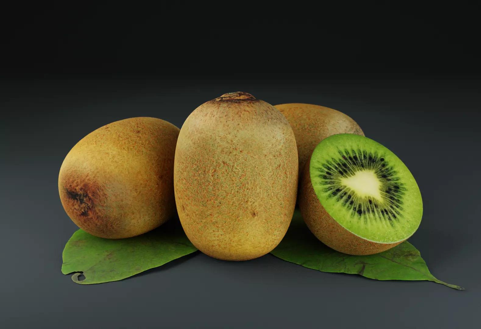Fresh Kiwi Low-poly 3D model_0