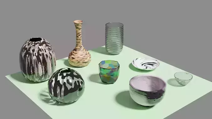 Vessel vases and bowls