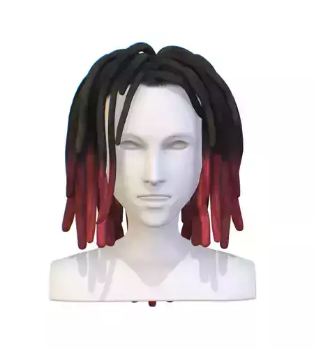 Hairstyle Dreadlocks Black Red
