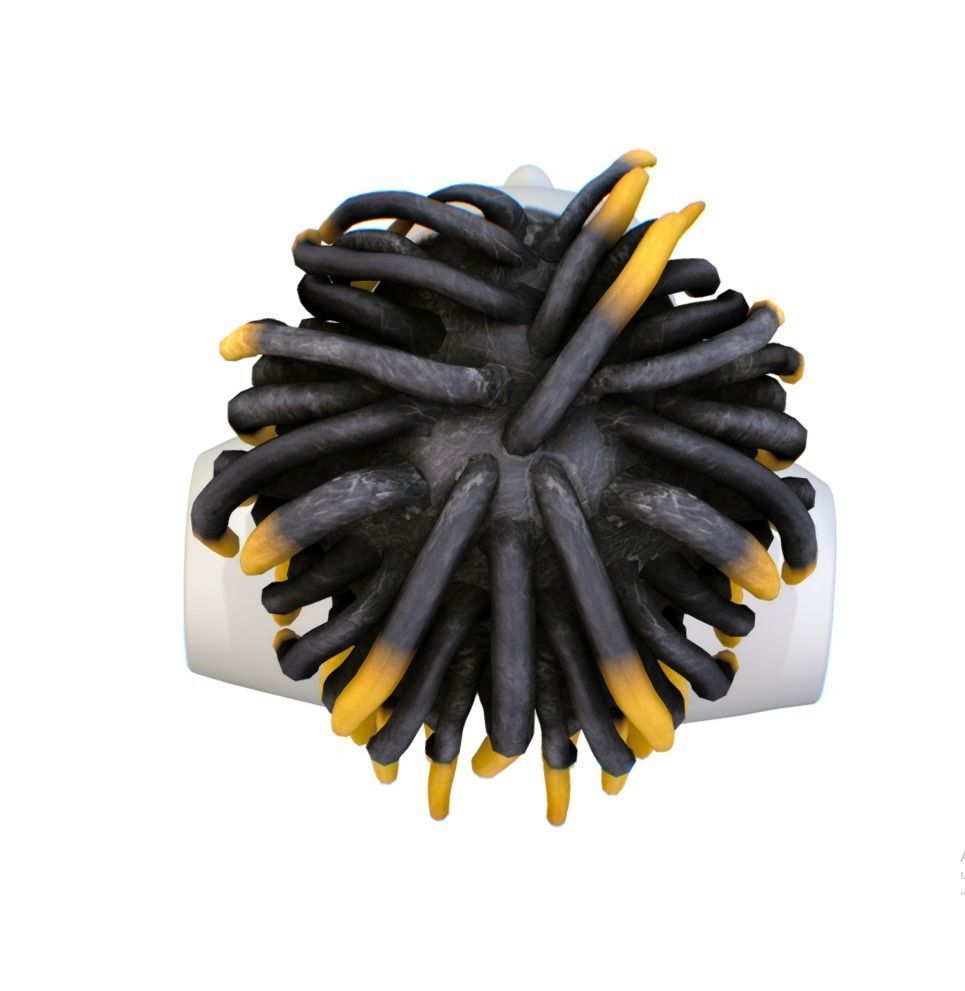 Hairstyle Dreadlocks Black yellow Low-poly 3D model_3