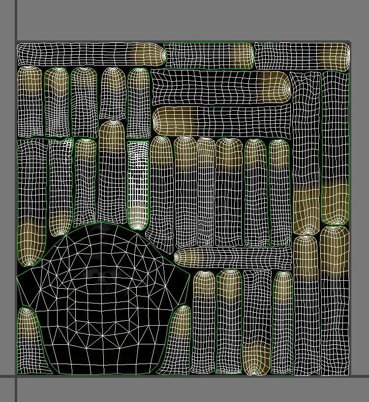 Hairstyle Dreadlocks Black yellow Low-poly 3D model_7