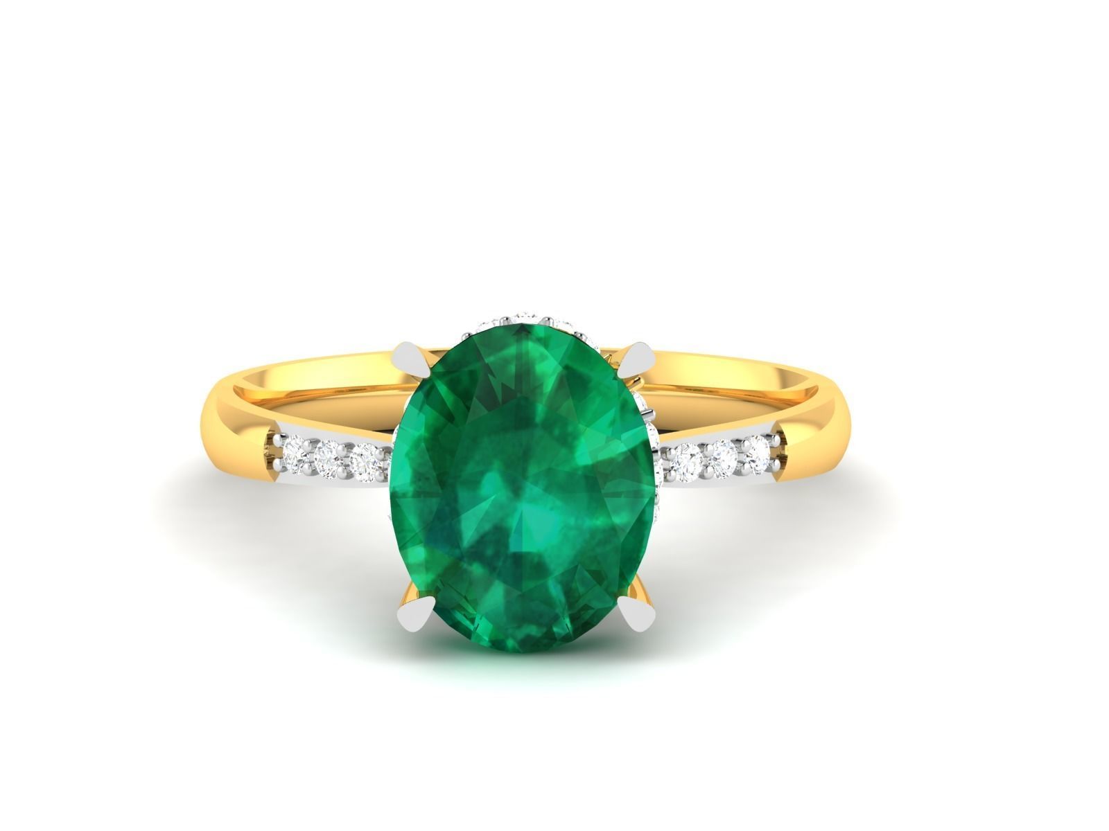 Solitaire Wedding Engagement Oval Ring 3D print model_3