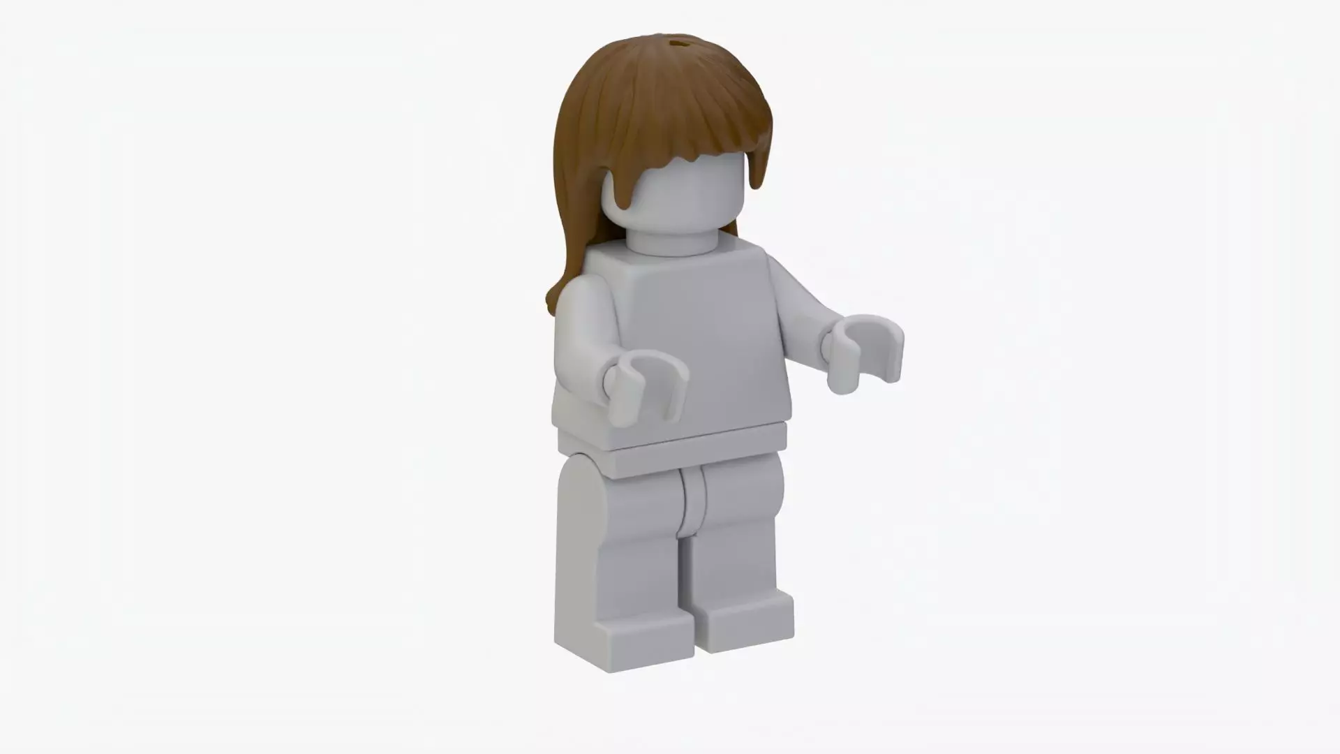 Lego 3D Scan long curl hair A2 3D model_0
