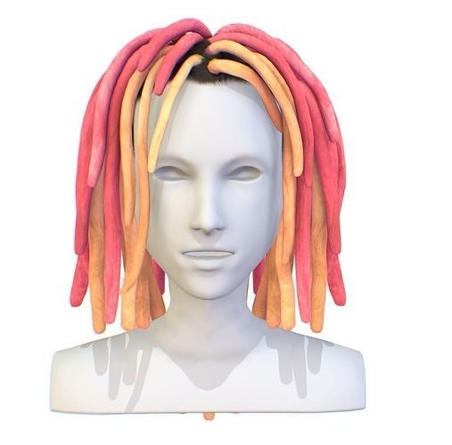 Hairstyle Dreadlocks Multicolor Low-poly 3D model