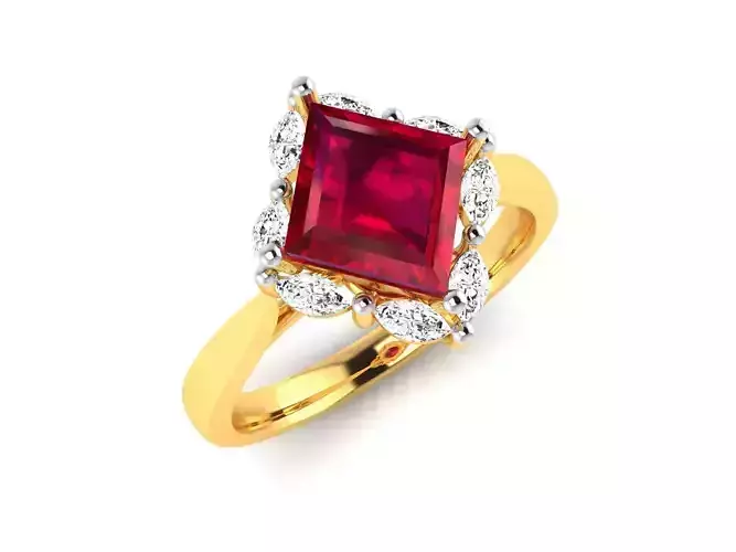 Solitaire Wedding Engagement Princess Ring