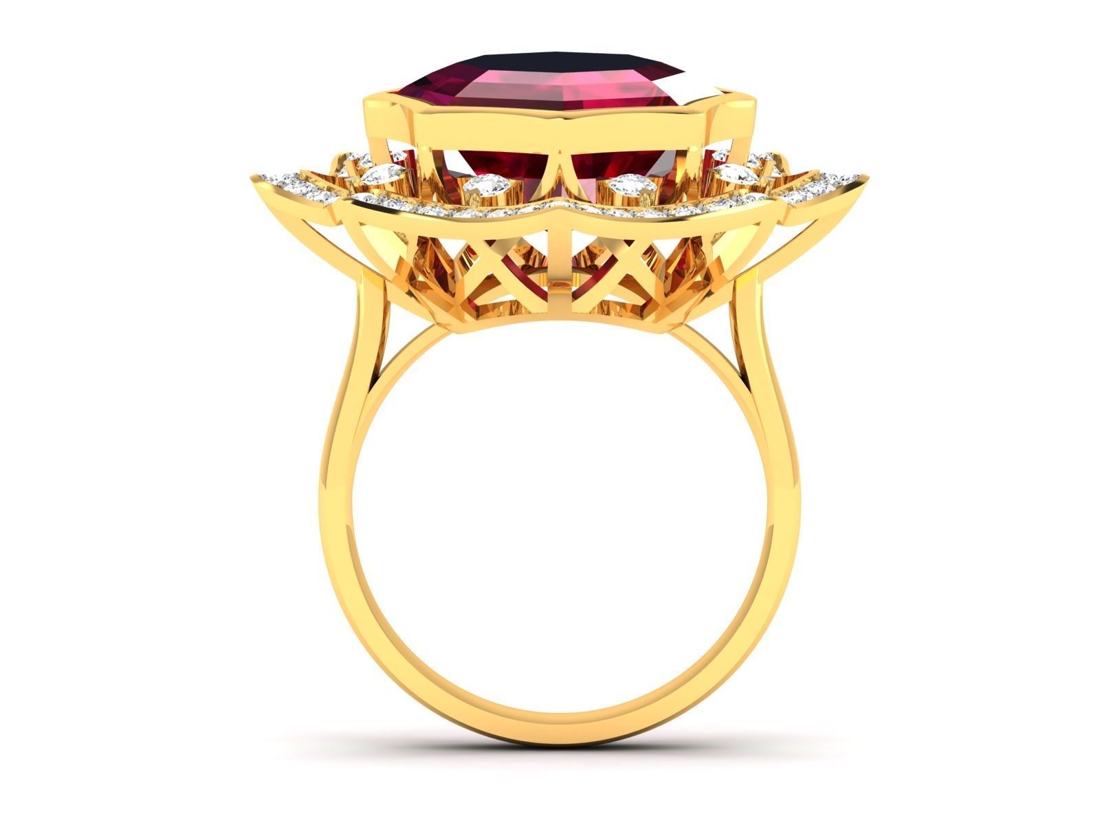 Solitaire Wedding Engagement Ring 3D print model_5