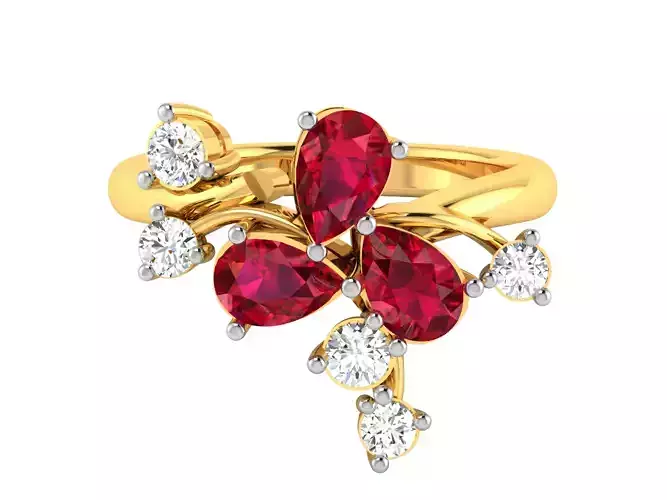 Solitaire Wedding Engagement Pear Ring 3D print model
