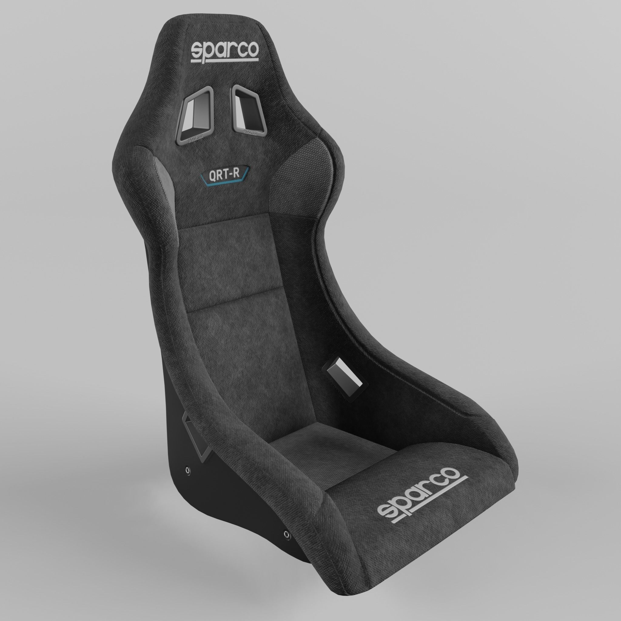 Racing Seat Sparco QRT-R suede Black 3D model_1