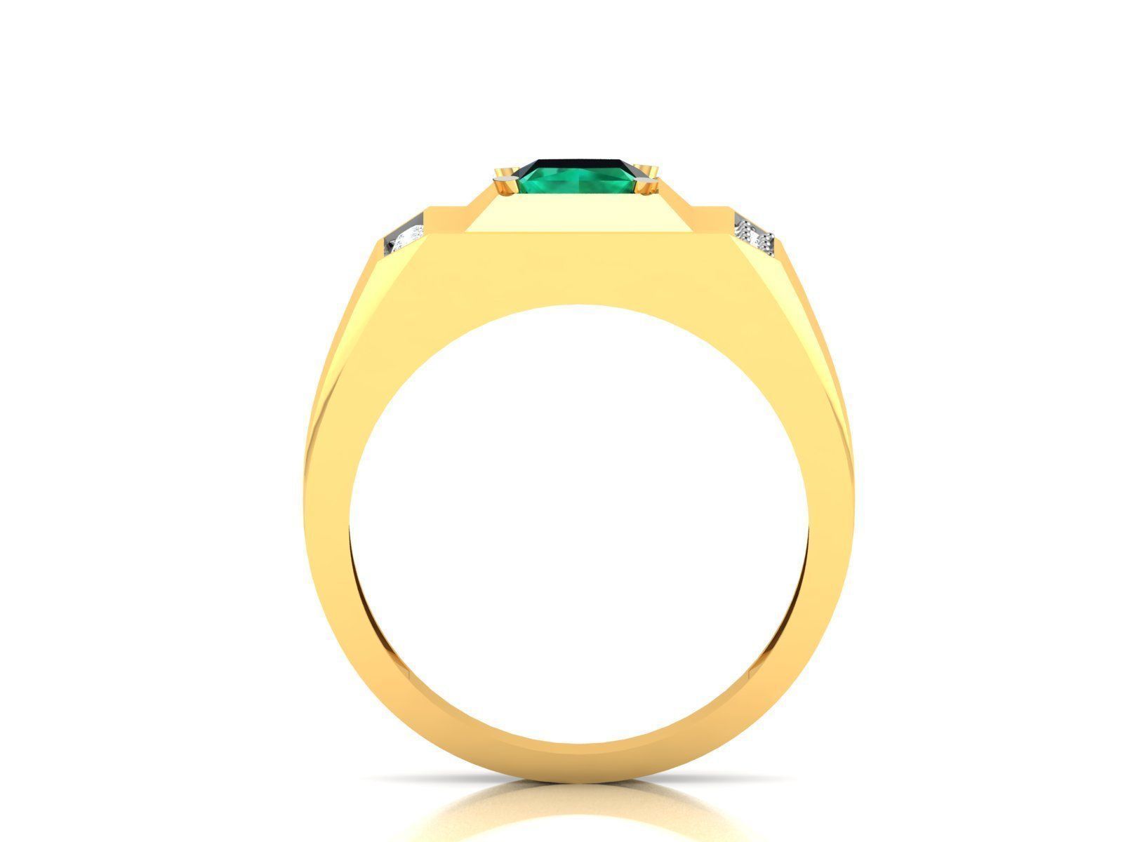 Solitaire Wedding Engagement Asscher Ring 3D print model_3