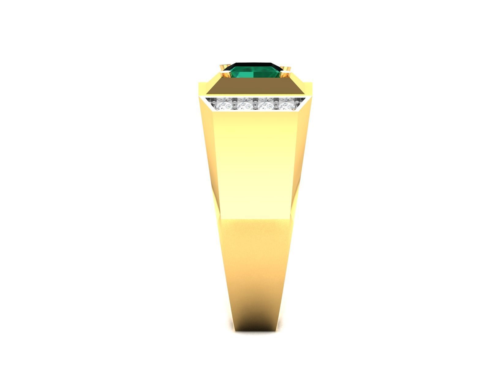 Solitaire Wedding Engagement Asscher Ring 3D print model_5