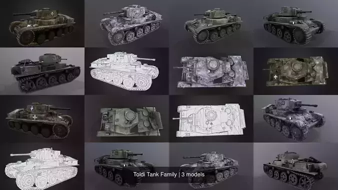 Toldi Tank Family 3D Model Collection