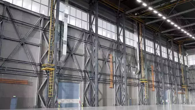 XXL Airliner Hangar 3D model