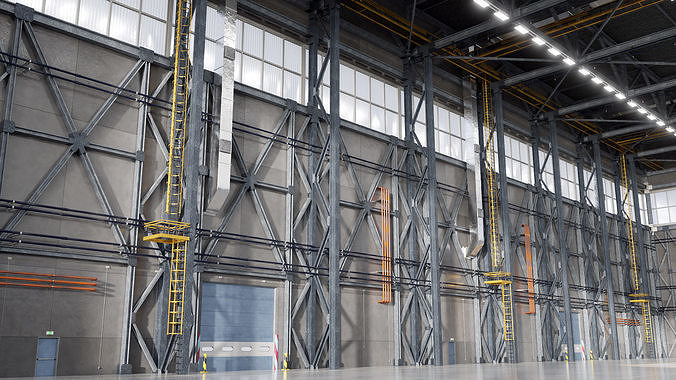XXL Airliner Hangar 3D model