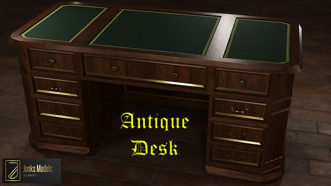 Antique Desk Low-poly 3D model