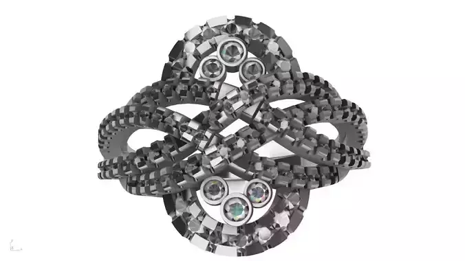 wavy diamond ring stl verified 