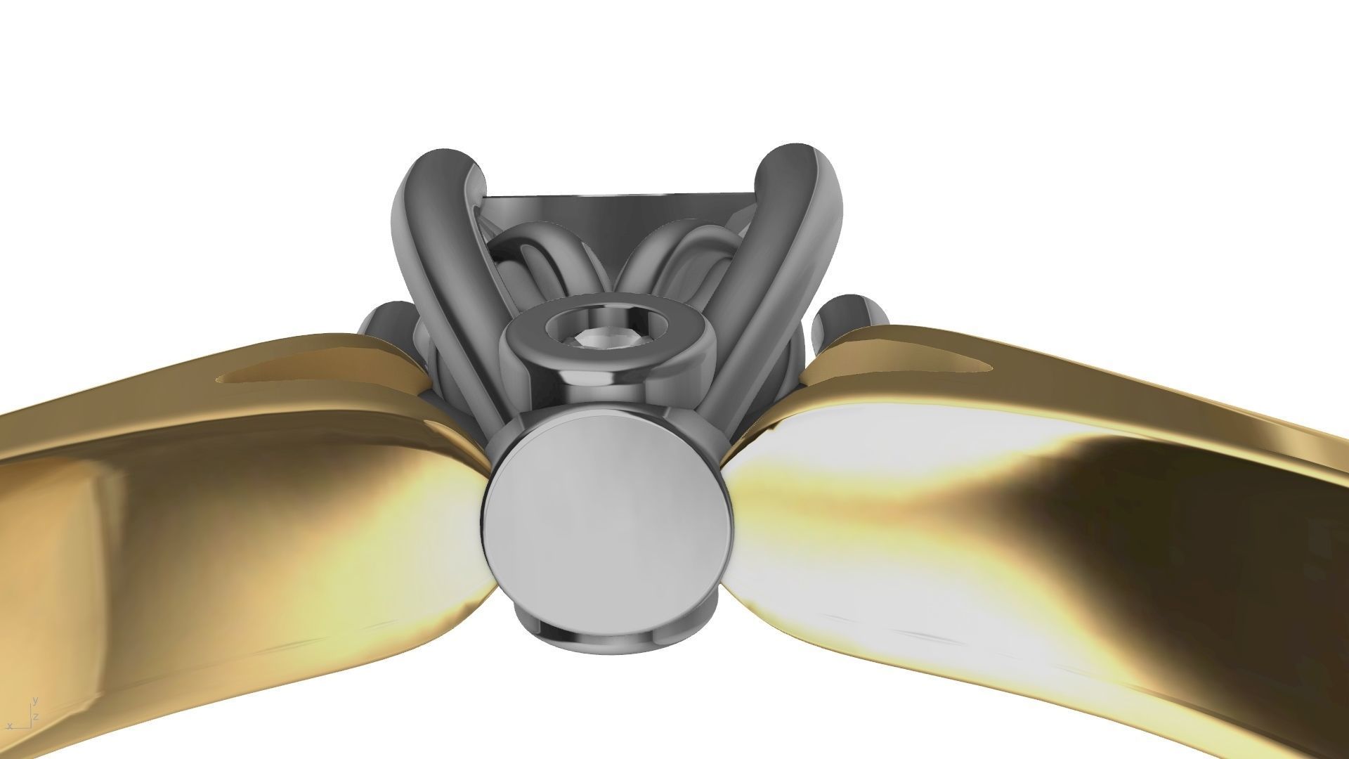 princess cut leaf shank designer ring stl verified 3D print model_12