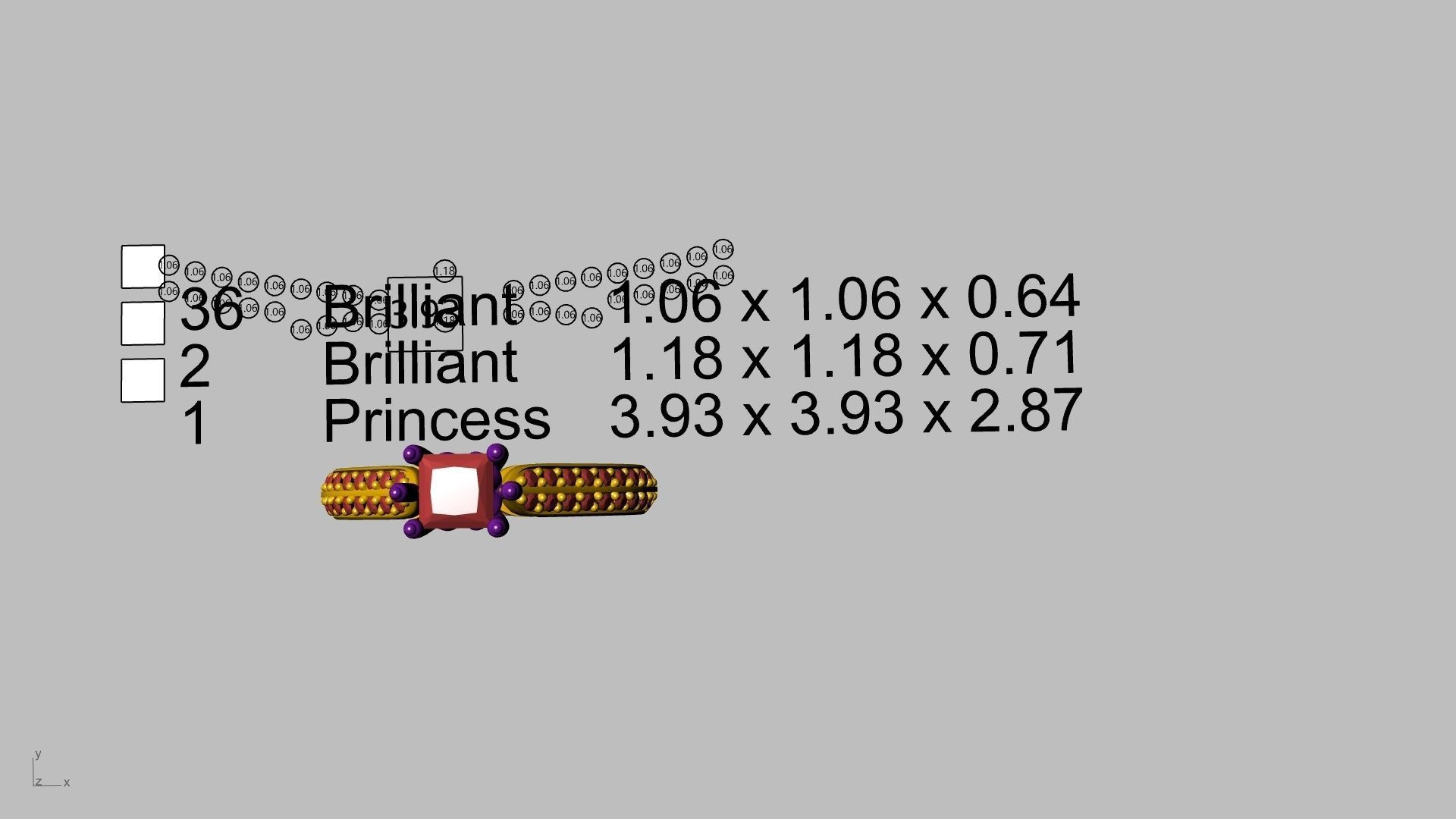 princess cut leaf shank designer ring stl verified 3D print model_28