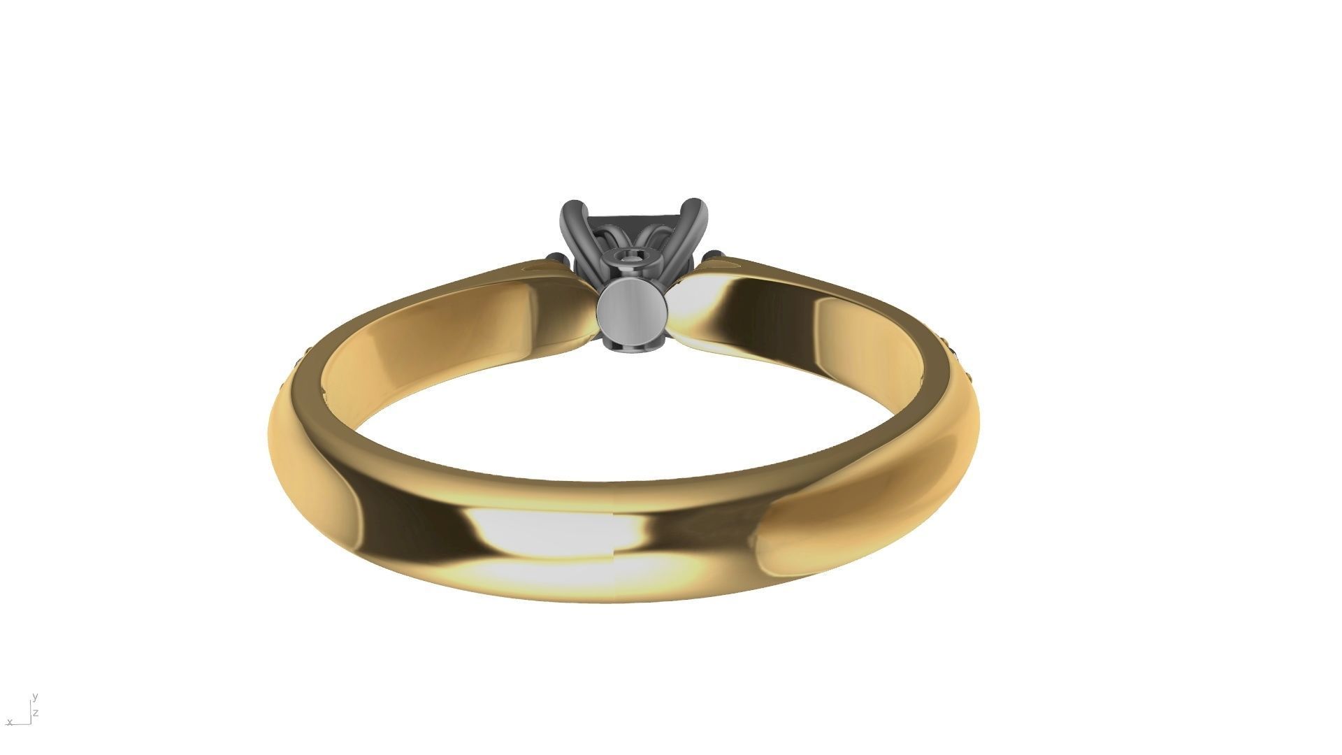 princess cut leaf shank designer ring stl verified 3D print model_11
