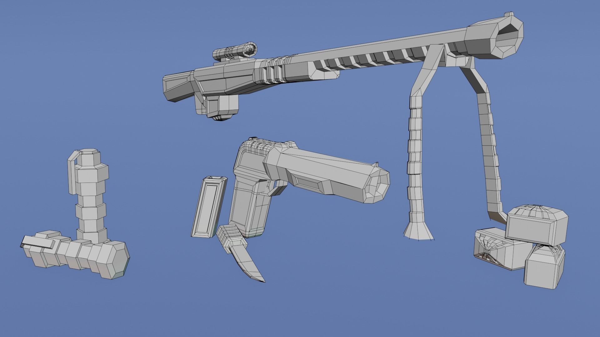  weapons of the future Low-poly 3D model_5