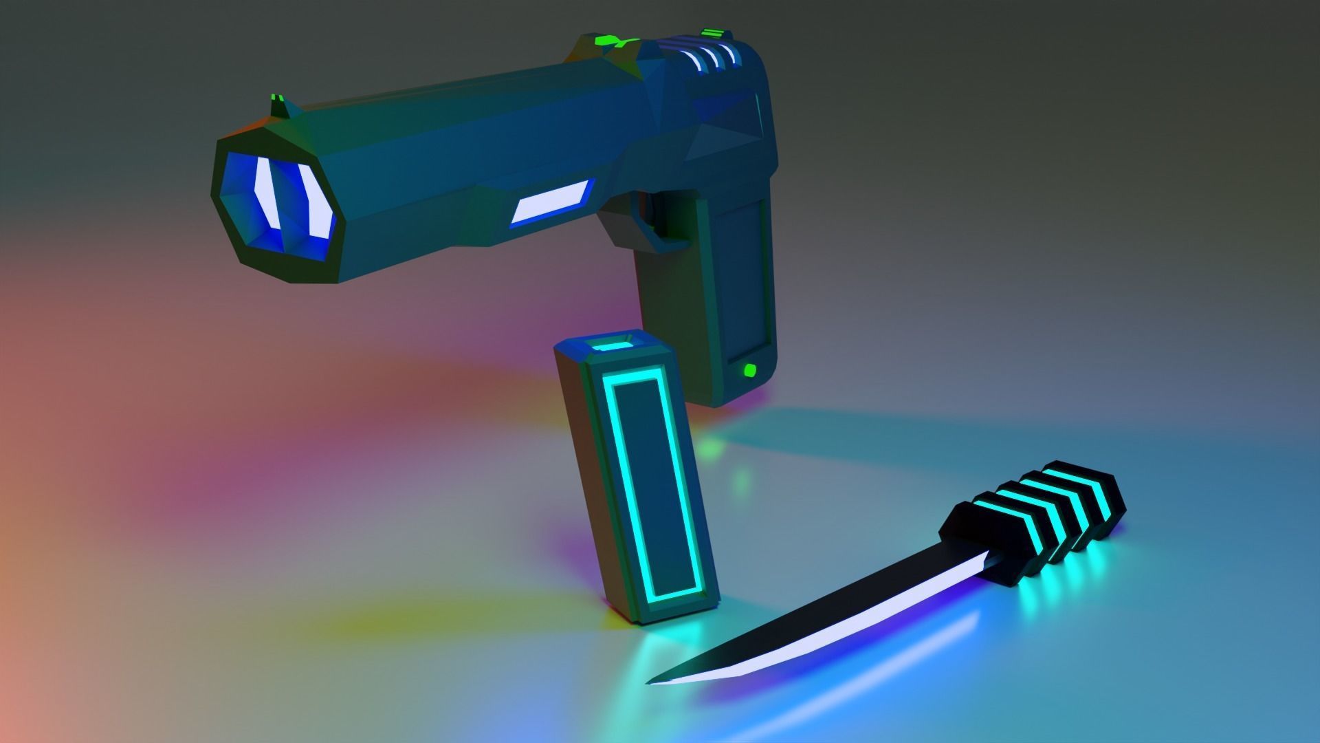  weapons of the future Low-poly 3D model_3