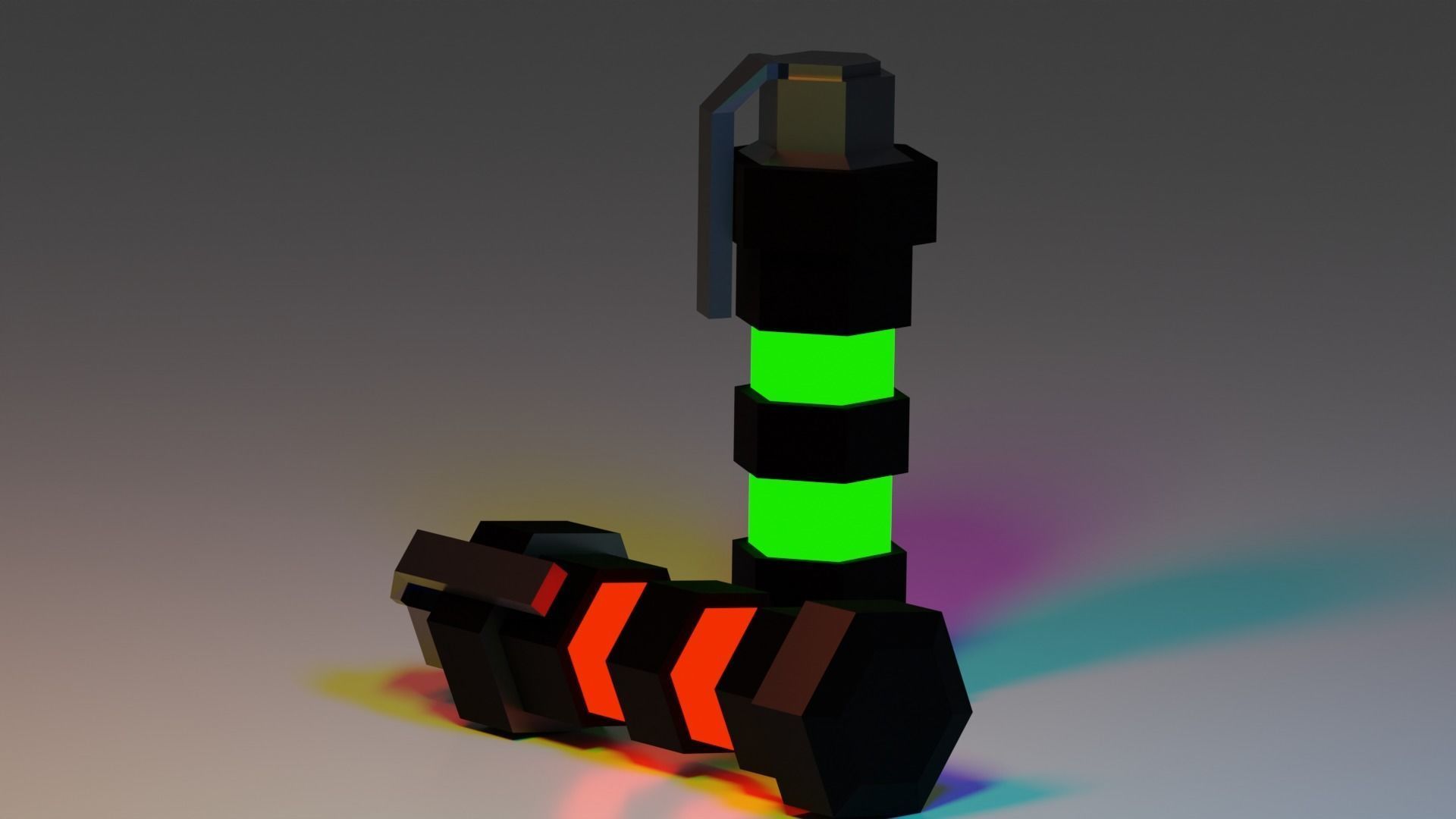  weapons of the future Low-poly 3D model_2