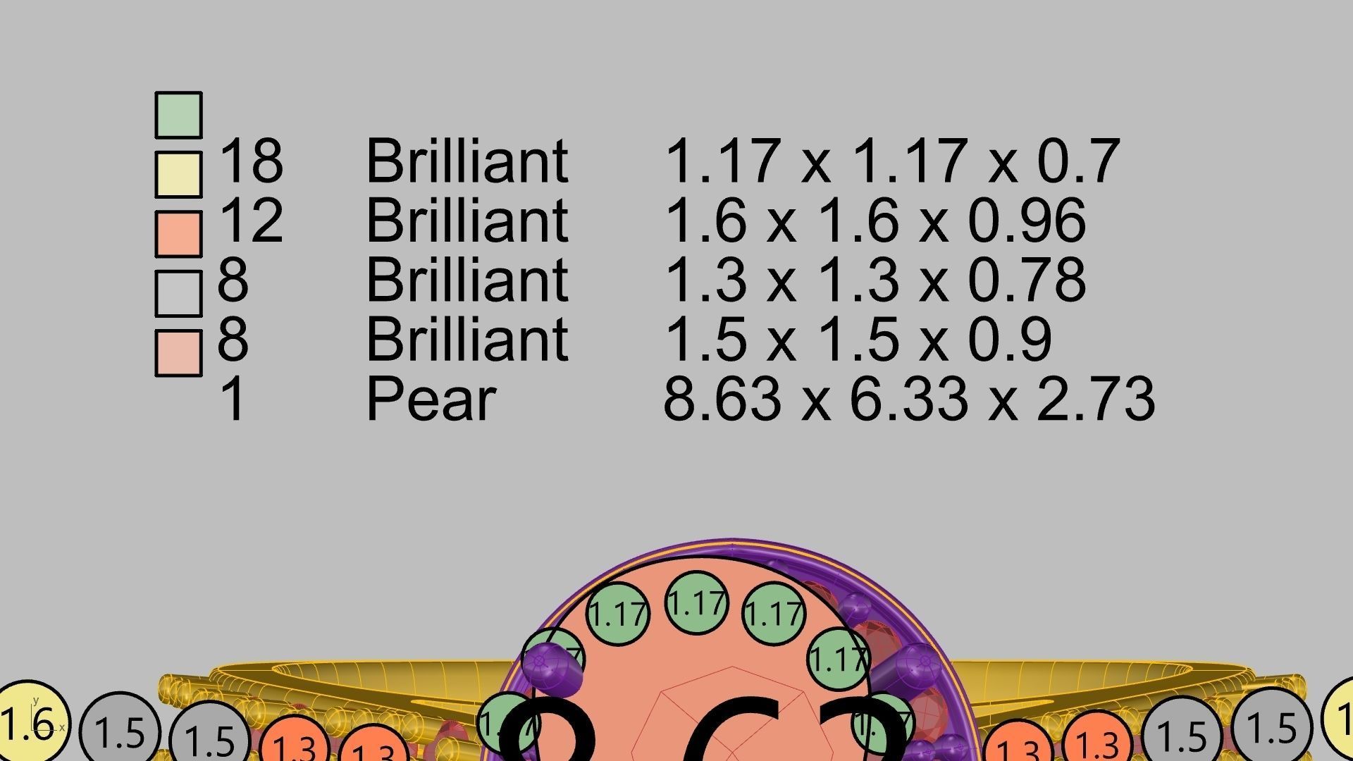 pear brilliant  designer ring stl verified  3D print model_6