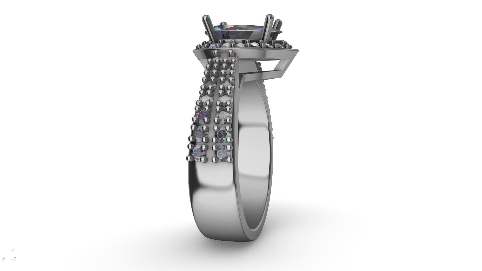 pear brilliant  designer ring stl verified  3D print model_17