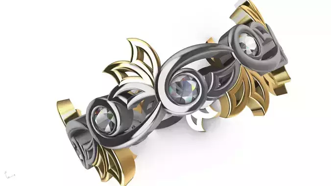 peacock diamond wedding band stl verified 