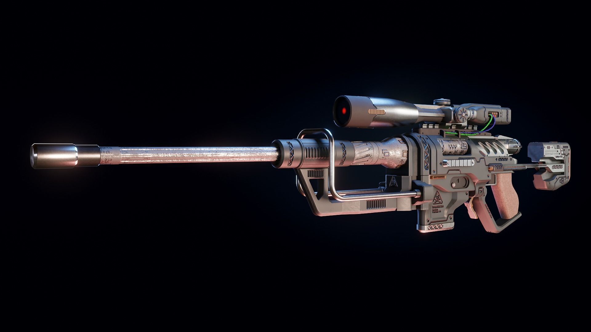 Sci-Fi sniper rifle 3D model_1