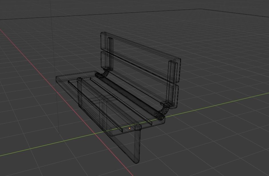 Low Poly Bench Free low-poly 3D model_4