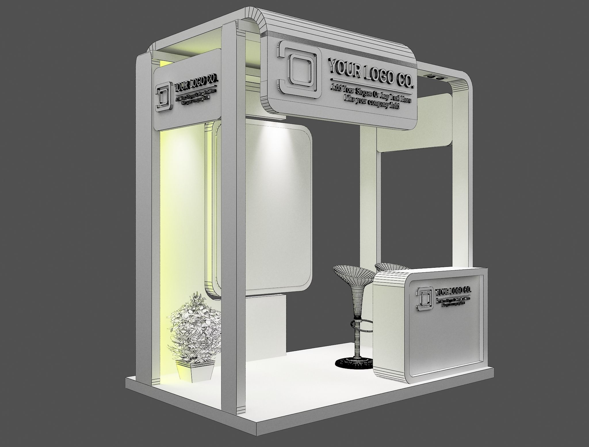 Booth Exhibition Stand a487a 3D model_9