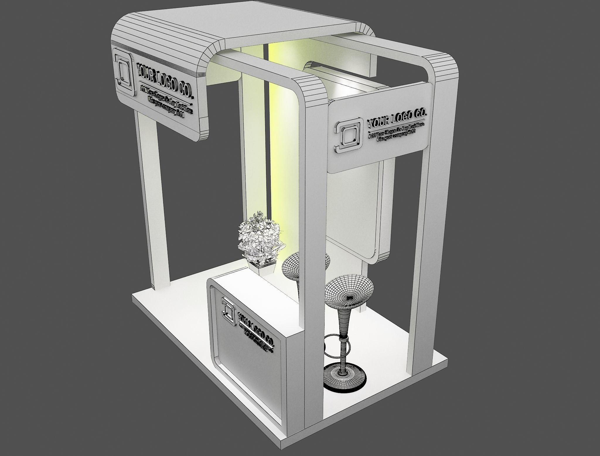 Booth Exhibition Stand a487a 3D model_11