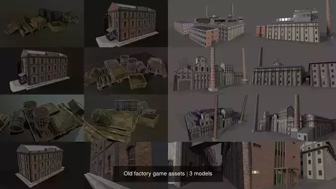 Old factory game assets 3D Model Collection