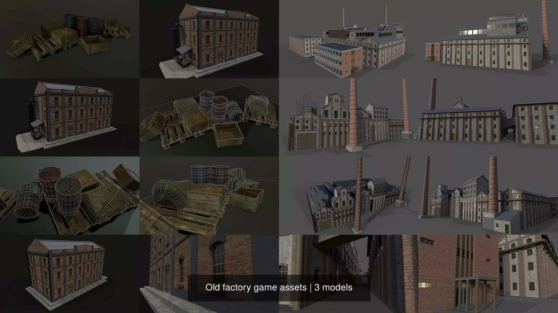 Old factory game assets 3D Model Collection_0
