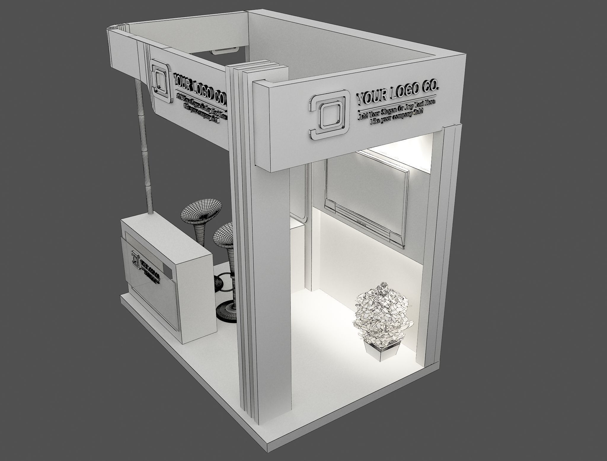 Booth Exhibition Stand a487b 3D model_5