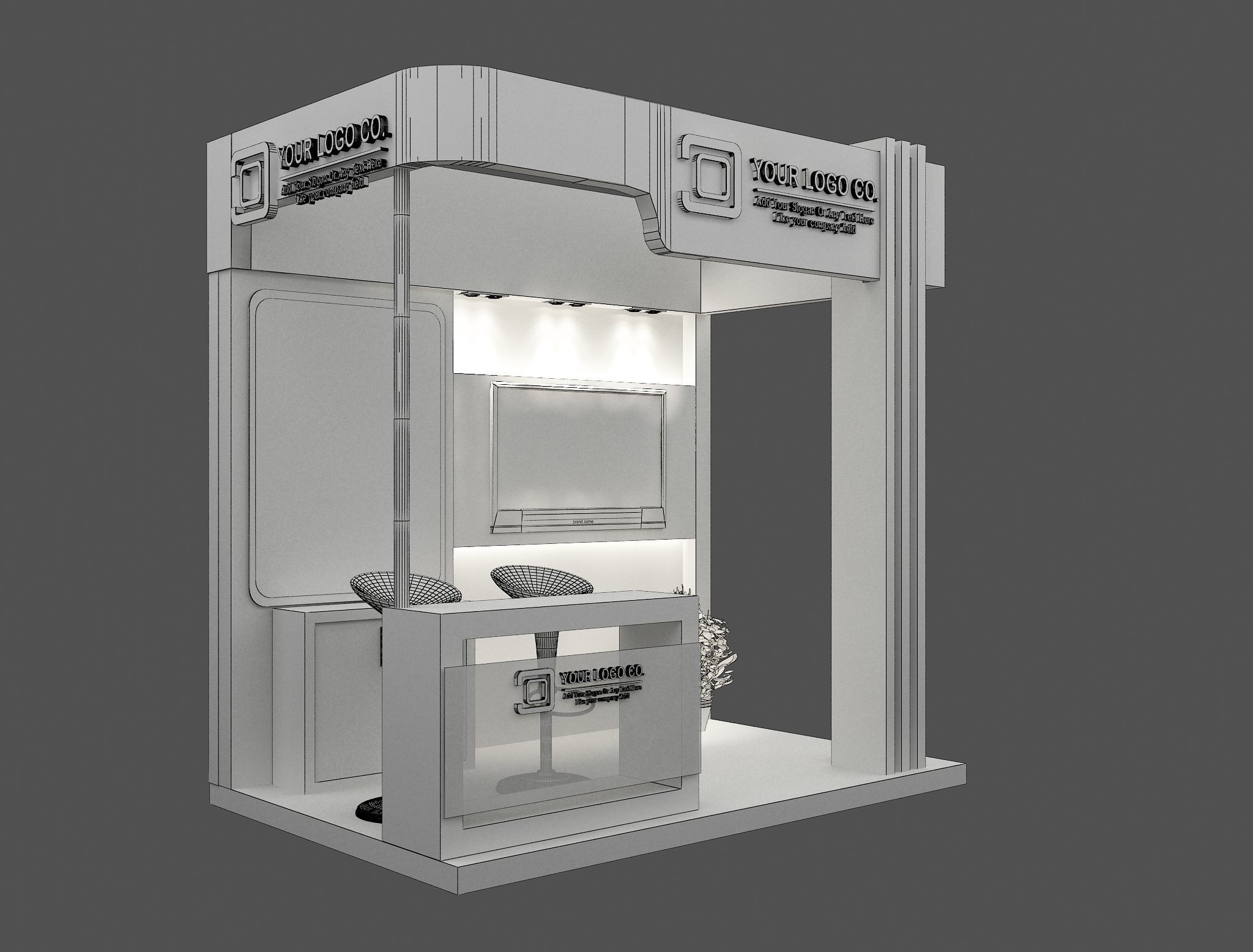 Booth Exhibition Stand a487b 3D model_1