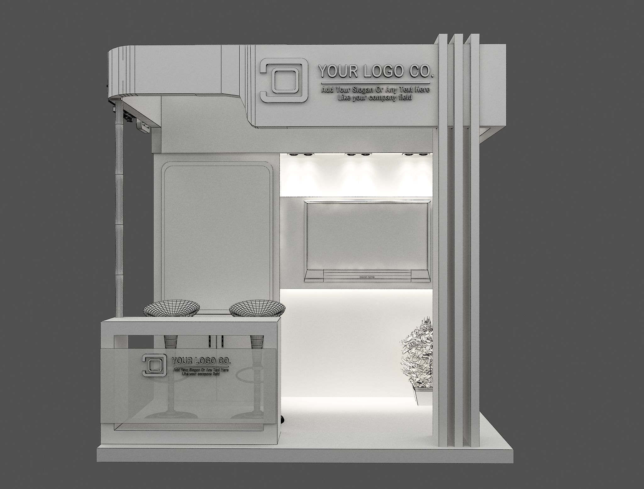 Booth Exhibition Stand a487b 3D model_3